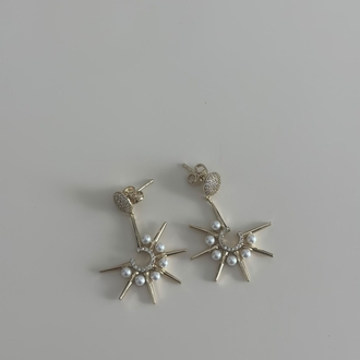 Xuping 14K Taşlı İncili Küpe