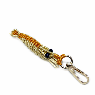 Handmade Macrame Shrimp Charm