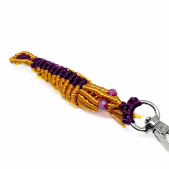 Handmade Macrame Shrimp Charm