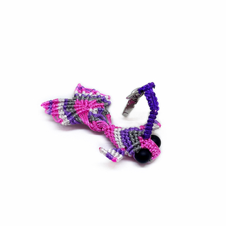 Handmade Colorful Macrame Fish Charm