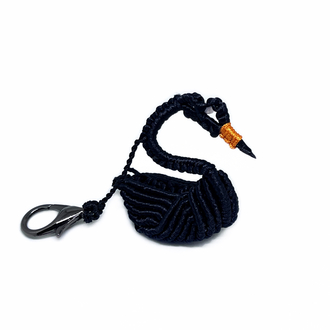 Handmade 3D Macrame Swan Charm