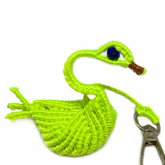 Handmade 3D Macrame Swan Charm