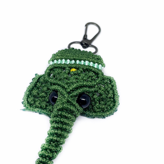 Handmade Macrame Elephant Charm