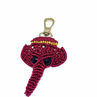 Handmade Macrame Elephant Charm