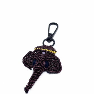 Handmade Macrame Elephant Charm
