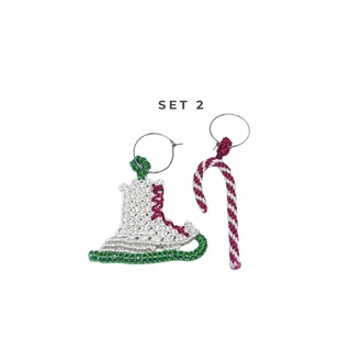 Handmade Christmas Wine Glass Charm Set