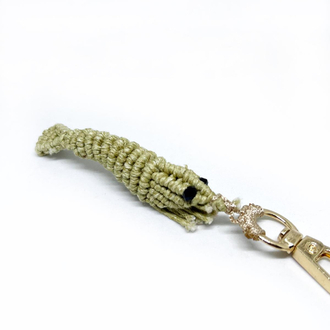 Handmade Macrame Shrimp Charm
