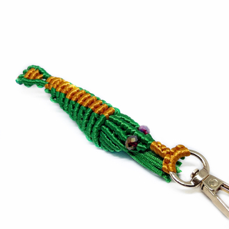 Handmade Macrame Shrimp Charm