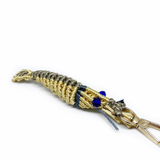 Handmade Macrame Shrimp Charm