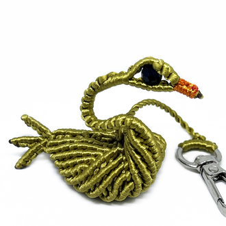Handmade 3D Macrame Swan Charm
