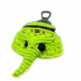 Handmade Macrame Elephant Charm