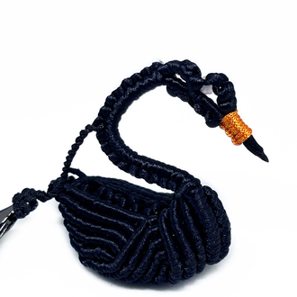 Handmade 3D Macrame Swan Charm