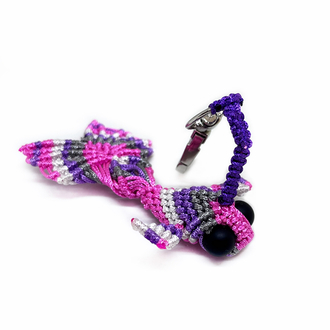 Handmade Colorful Macrame Fish Charm