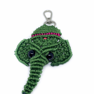 Handmade Macrame Elephant Charm