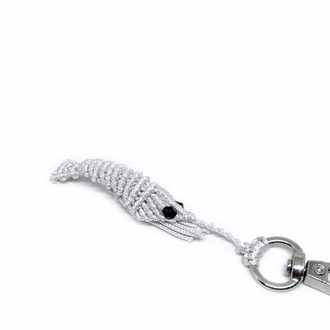 Handmade Macrame Shrimp Charm