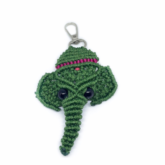 Handmade Macrame Elephant Charm