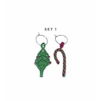 Handmade Christmas Wine Glass Charm Set
