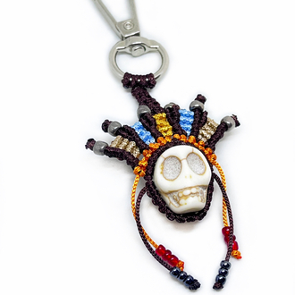 Handmade Macrame Skull Charm