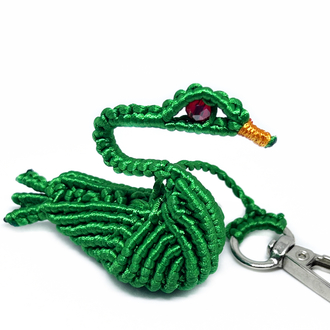 Handmade 3D Macrame Swan Charm
