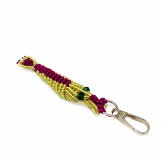 Handmade Macrame Shrimp Charm