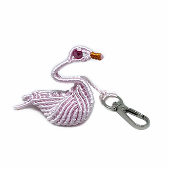 Handmade 3D Macrame Swan Charm