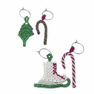 Handmade Christmas Wine Glass Charm Set