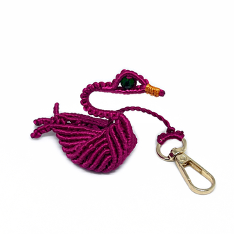 Handmade 3D Macrame Swan Charm