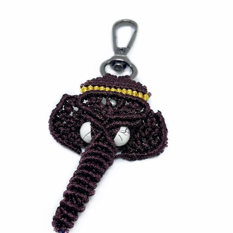 Handmade Macrame Elephant Charm