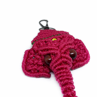 Handmade Macrame Elephant Charm