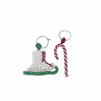 Handmade Christmas Wine Glass Charm Set