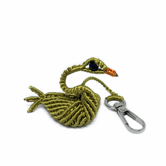 Handmade 3D Macrame Swan Charm