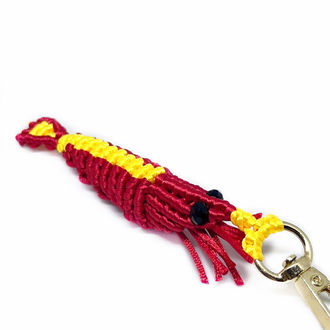 Handmade Macrame Shrimp Charm