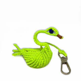 Handmade 3D Macrame Swan Charm