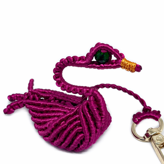 Handmade 3D Macrame Swan Charm