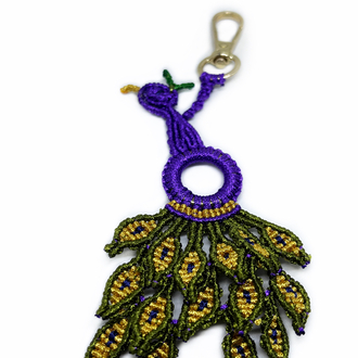 Handmade Macrame Peacock Charm