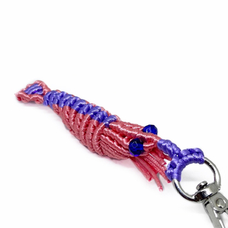 Handmade Macrame Shrimp Charm