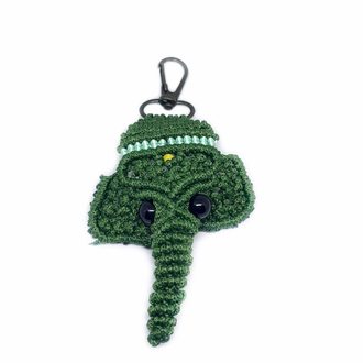 Handmade Macrame Elephant Charm