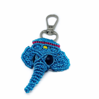 Handmade Macrame Elephant Charm