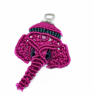Handmade Macrame Elephant Charm