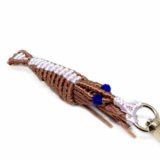 Handmade Macrame Shrimp Charm