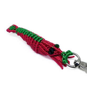 Handmade Macrame Shrimp Charm