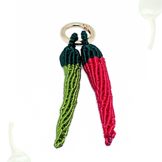 Handmade Chili Pepper Charm Keychain