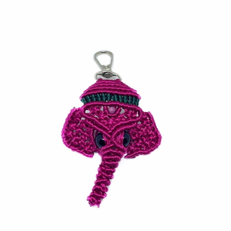 Handmade Macrame Elephant Charm