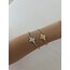 Taşlı yonca çelik bileklik silver