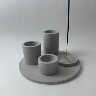 5 Parça Dekoratif Tepsi, Tealight Mumluk, Tütsü tutucu
