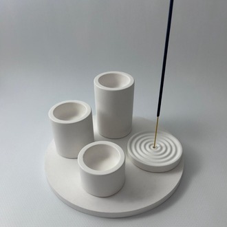 5 Parça Dekoratif Tepsi, Tealight Mumluk, Tütsü tutucu