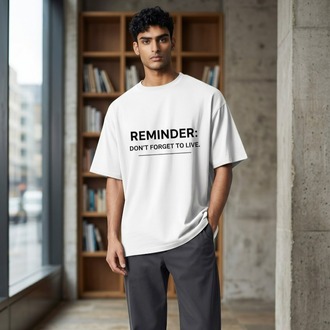 Lumora Oversize Unisex Baskılı Tişört %100 Pamuk Premium Streetwear – Reminder