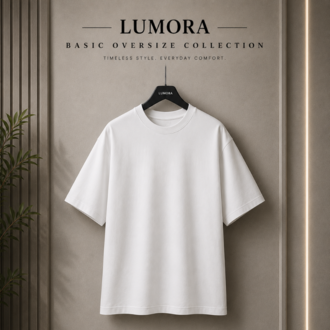Lumora Basic Oversize Beyaz Tişört %100 Pamuk Premium Unisex Basic Streetwear