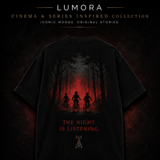 Lumora Oversize Unisex Grafik Baskılı Tişört %100 Pamuk Premium Streetwear – Midnight Signal