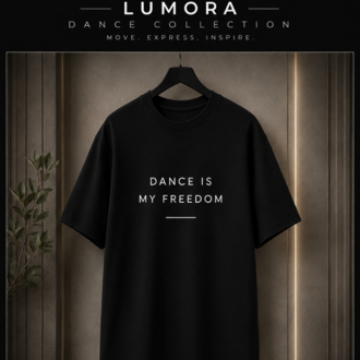 Lumora Oversize Unisex Minimal Baskılı Tişört %100 Pamuk  Streetwear – Dance Is My Freedom